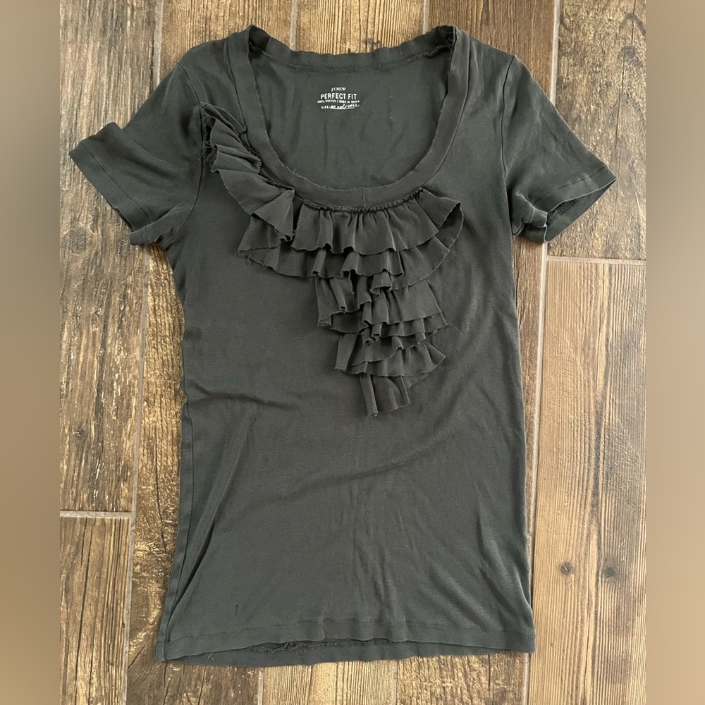J.crew ruffle t shirt